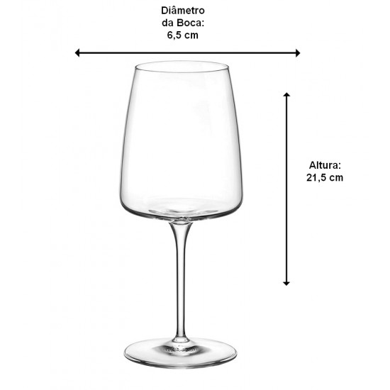Jogo 6 Taças 555ml Vinho Tinto Cristal Ecológico Nexo